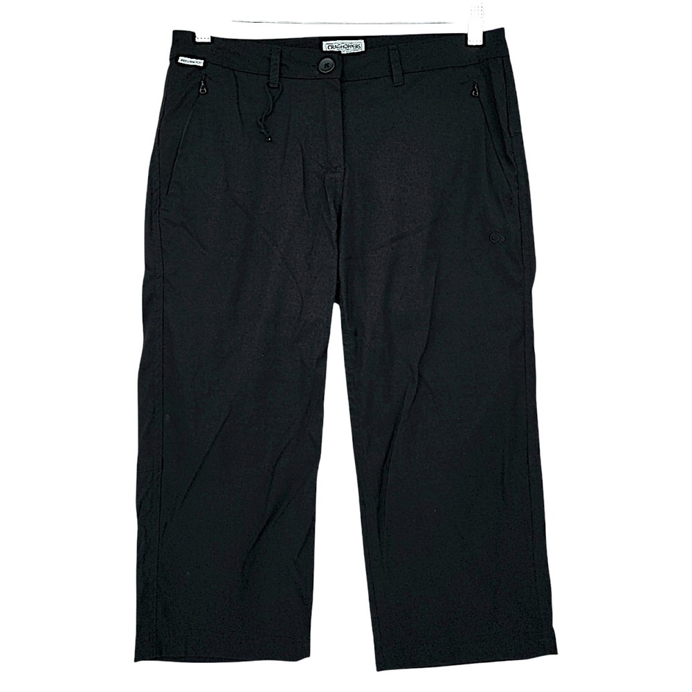 Craghoppers Crop Pants XS 4 Womens Black Kiwi ProStretch DWR Hiking Outdoor